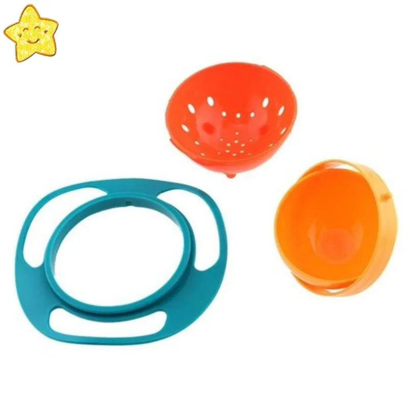 Baby Feeding Dish Cute Baby Gyro Bowl Universal 360 Rotate Spill-Proof Bowl Food-Grade PP Dishes Children'S Baby Tableware